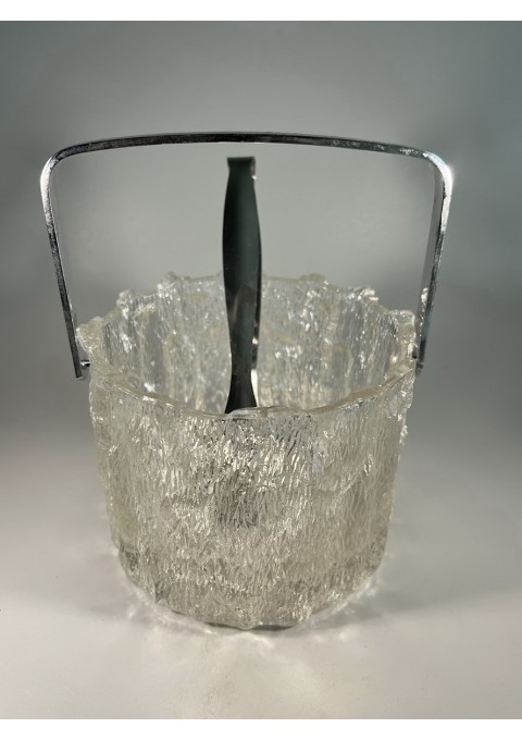 Indas ledukams su žnyplėmis ledo stiklo, Mid-century modern stiliaus, Tapio Wirkkala for Iittala. Svoris 1250 g. 1960-1970 m. Kaina 33