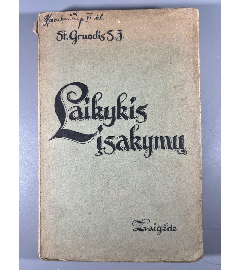 Knyga Laikykis įsakymų. 1939 m. Kaina 12