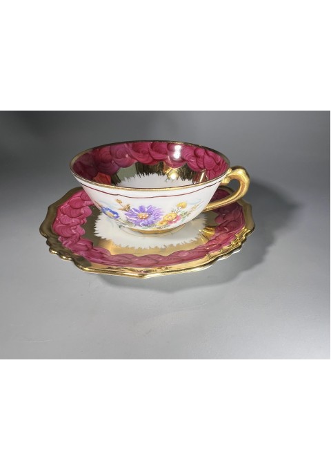 Puodelis su lėkštute Limoges France Jammet Seignolles J-S. Talpa 100 ml. Kaina 23 