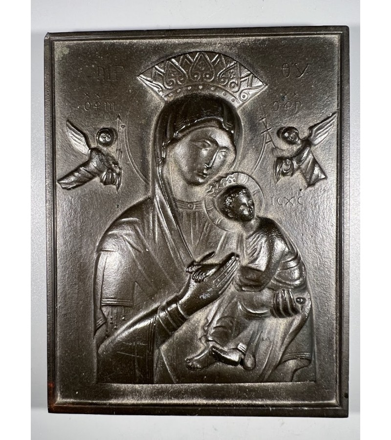 Ikona antikvarinė, metalinė Marija Dievo motina, kūdikis Jėzus ir angelai. Kaina 93 Ikona antikvarinė, metalinė Marija Dievo motina, kūdikis Jėzus ir angelai. Kaina 93
