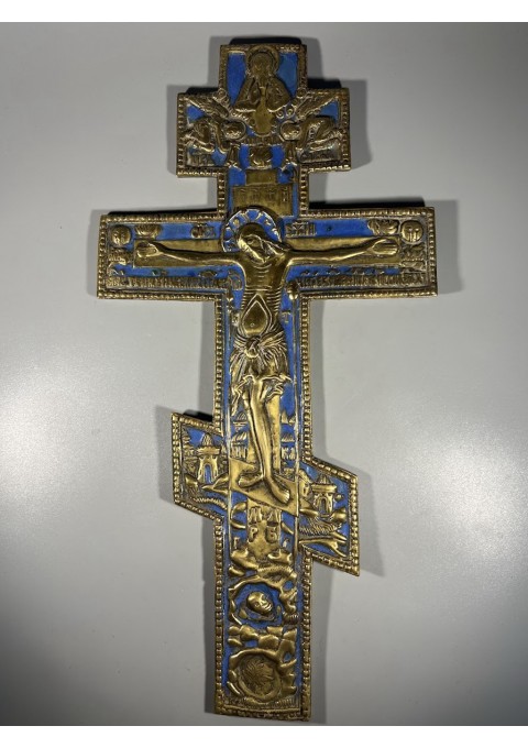 Kryžius stačiatikių, krikščionių ortodoksų, pravoslavų bronzinis, antikvarinis, didelis, puoštas emale. Kaina 338 Kryžius stačiatikių, krikščionių ortodoksų, pravoslavų bronzinis, antikvarinis, didelis, puoštas emale. Kaina 338