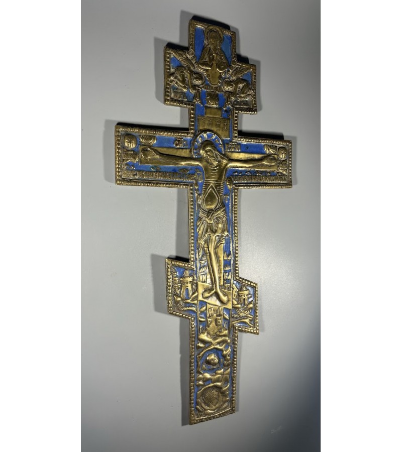 Kryžius stačiatikių, krikščionių ortodoksų, pravoslavų bronzinis, antikvarinis, didelis, puoštas emale. Kaina 338 Kryžius stačiatikių, krikščionių ortodoksų, pravoslavų bronzinis, antikvarinis, didelis, puoštas emale. Kaina 338
