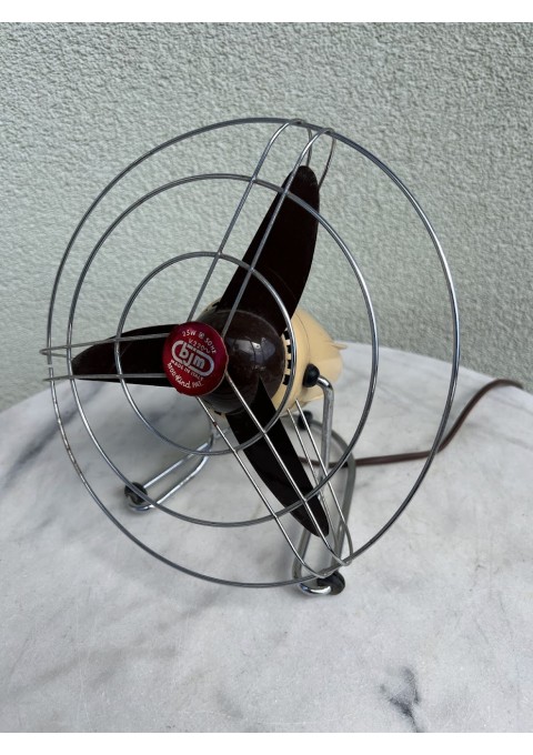 Ventiliatorius BJM, itališkas, vintažinis, elektrinis, stalinis, veikiantis. 1950-1960 m. Kaina 68