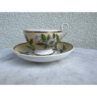 Puodelis su lėkštute porcelianinis, tapytas, antikvarinis, Wedgwood Beaconsfield serijos. Anglija. Viktorijos laikotarpis.1850–1890 m. Kaina 26