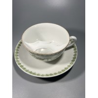 Puodelis su lėkštute vyrams su ūsais, antikvarinis, porcelianinis Haviland Limoges France. Talpa 310 ml. Kaina 88