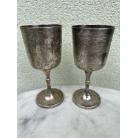 Taurės, taurė sidabruota, graviruota E.P.N.S. XIX a. pb.- XX a. pr. Talpa 300 ml. 2 vnt. Kaina po 16