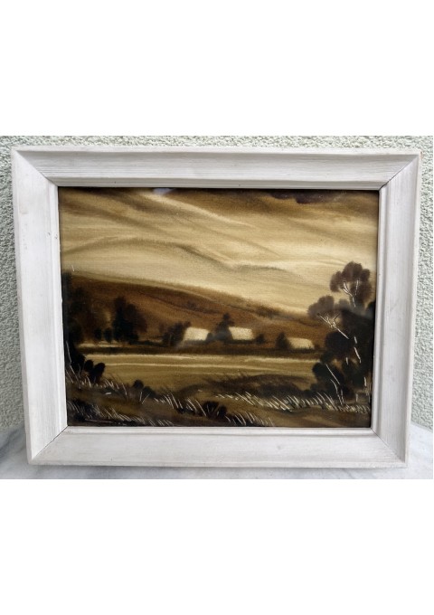 Paveikslas Kaime. Robertas Jonavičius, 1987 m. Popierius, akvarelė. Kaina 23