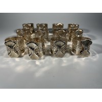 Servetėlių laikiklis, žiedas, žiedai servetėlėms su kaspinu, vintažinis, metalinis, sidabro spalvos. 12 vnt. Kaina po 6