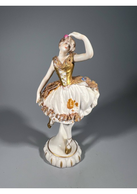 Statulėlė Balerina, porcelianinė, antikvarinė. Ernst Bohne Söhne porcelain factory in Rudolstadt, Germany. 1880 m. Kaina 13
