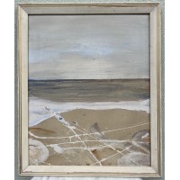 Paveikslas Balta diena Palangoje, 1984 m., Romas Dalinkevičius, 1950-2001 m. kartonas, akrilas, tempera, mišri technika. Dydis: 65 x 80 cm. Kaina 238