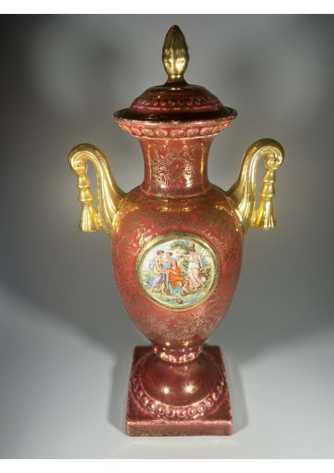 Vaza, urna porcelianinė, antikvarinė, angliška su dangteliu. PORCELAIN VICTORIAN VASE/URN BY EMPIRE WARE, STOKE-UPON-TRENT, ENGLAND. 1930 m. Kaina 87