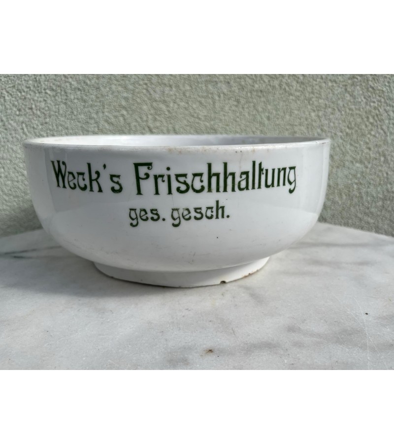 Indas rėtis porcelianinis, antikvarinis Weck's Frischaltung ges. gesch. Vokietija. 1900-1925 m. Kaina 128