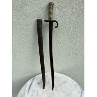 Durtuvas su makštim antikvarinis, prancūziškas, 1866 m. modelio, prancūziškam Chassepot sistemos šautuvui. French Chassepot Yataghan Sword Bayonet. Kaina 193