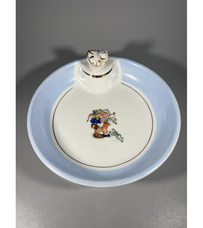 Dubenelis, lėkštė porcelianinė, šildoma, vaikiška, užkemšama kamščiu, prancūziška, France. Kaina 78