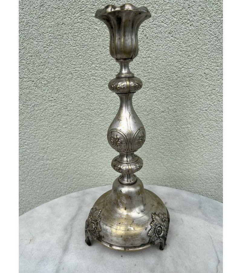 Žvakidė antikvarinė, sidabruota FRAGET W  WARSZAWIE. 1860-1896 m. Kaina 88