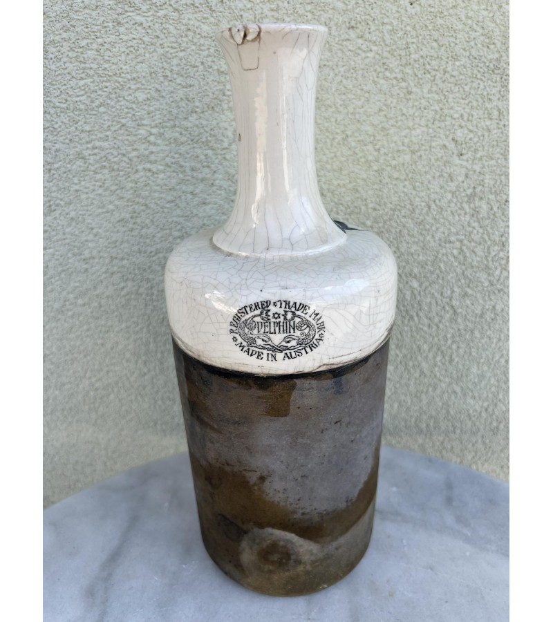 Keraminis butelis Delphin vandens filtro antikvarinis, tarpukario laikų. Austrija. 1930 m. Kaina 83