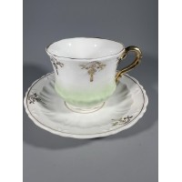 Puodelis su lėkštute, puodeliai porcelianiniai, antikvariniai. Talpa 120 ml. C.T. 1875-1900 m. 2 vnt. Kaina 17