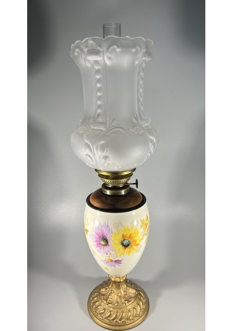 Žibalinė lempa antikvarinė, Art Nouveau stiliaus bei laikotarpio. Veikianti. Kaina 213