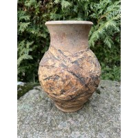 Puodynė, vaza antikvarinė lietuviška molinė, keraminė, apipinta beržo tošimi. Kaina 73