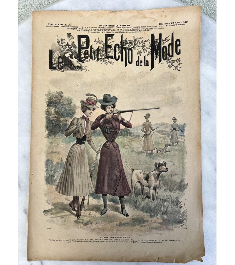 Žurnalas Le Petit Écho de la Mode, moterų, savaitinis, prancūziškas, antikvarinis. 1900 m. Dydis: 31 x 46 cm. Kaina 18