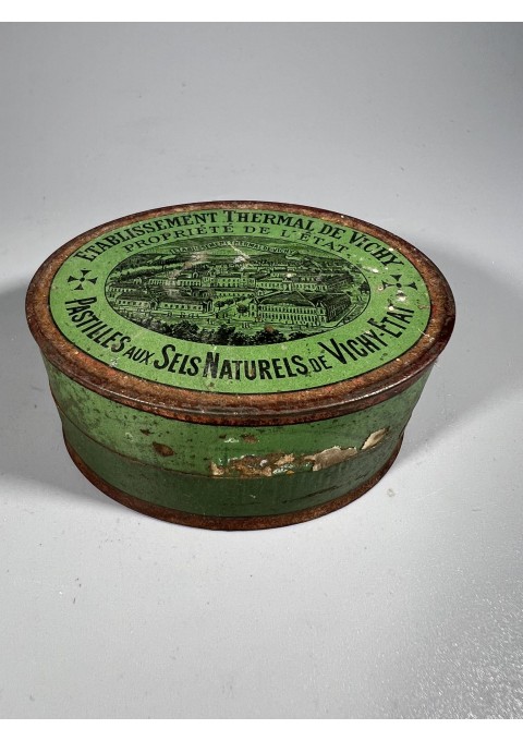 Dėžutė skardinė vaistų antikvarinė, prancūziška. Kaina 16