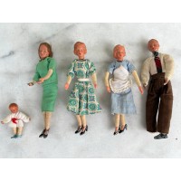 Lėlės antikvarinės, vintažinės, vokiškos Caco Doll. 5 vnt. Kaina 158 už viską.