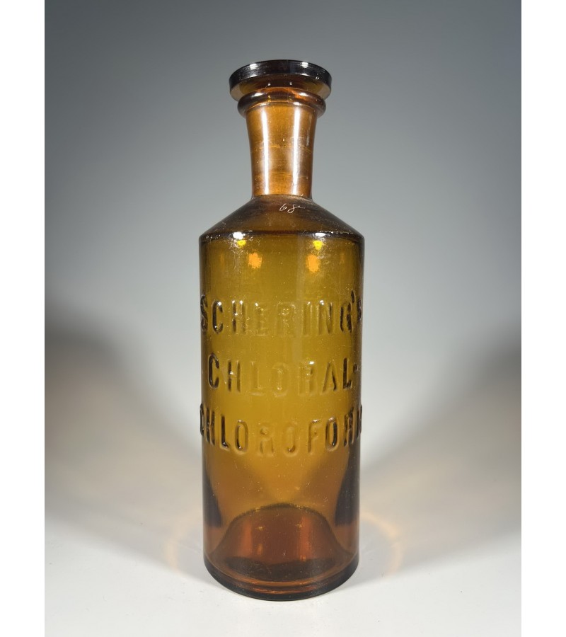 Vaistų, vaistinės butelis, antikvarinis Schering's Chloral Chlorofolm. Kaina 33