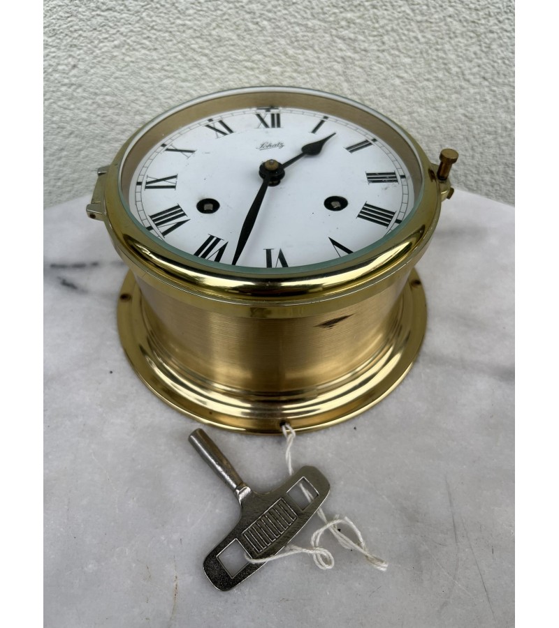 Laikrodis laivo, jūrinis Schatz, žalvarinis, antikvarinis. August Schatz & Söhne. Germany. Veikiantis, patikrintas laikrodininko. Kaina 228