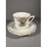 Puodelis su lėkštute, puodeliai porcelianiniai, antikvariniai Talpa 130 ml. C.T. 1875-1900 m. 3 vnt. Kaina po 18