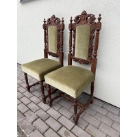 Kėdės, Kėdė medinė, ąžuolinė, tekintomis detalėmis, antikvarinė. 2 vnt. Kaina po 143