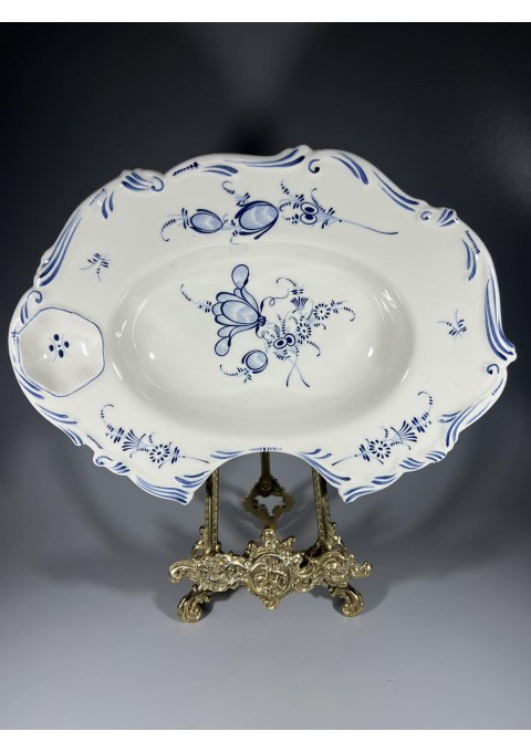 Dubuo skutimuisi, porcelianinis Villeroy & Boch Vieux Luxembourg Septfontaines mėlynai baltų gėlių rašto skutimo, kirpimo, kirpėjo dubuo. Kaina 73