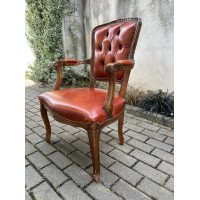 Krėslas - fotelis Chesterfield odinis, vintažinis, tvirtas. Kaina 187