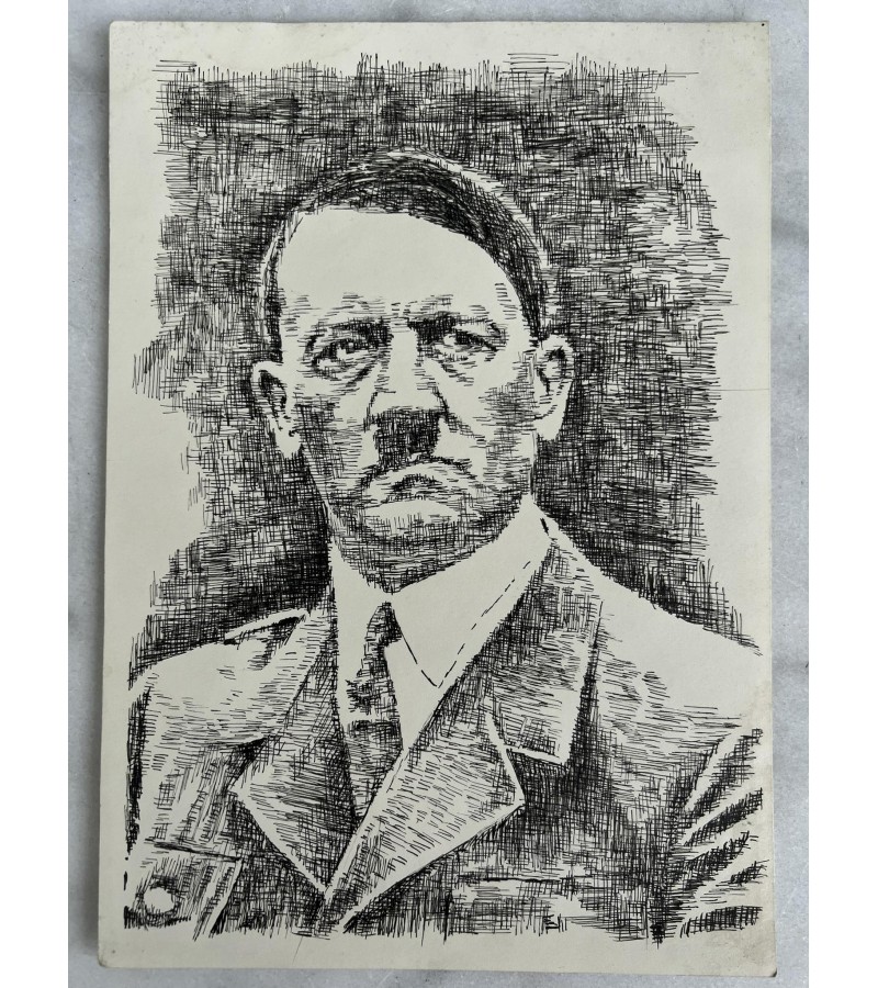 Paveikslas Portretas Hitlerio. Popierius, tušas. Kaina 73