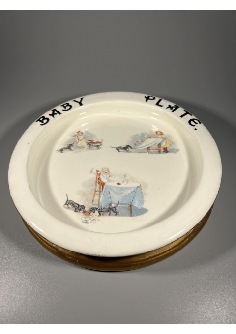 Lėkštė antikvarinė, porcelianinė, angliška BABY PLATE. Kaina 48