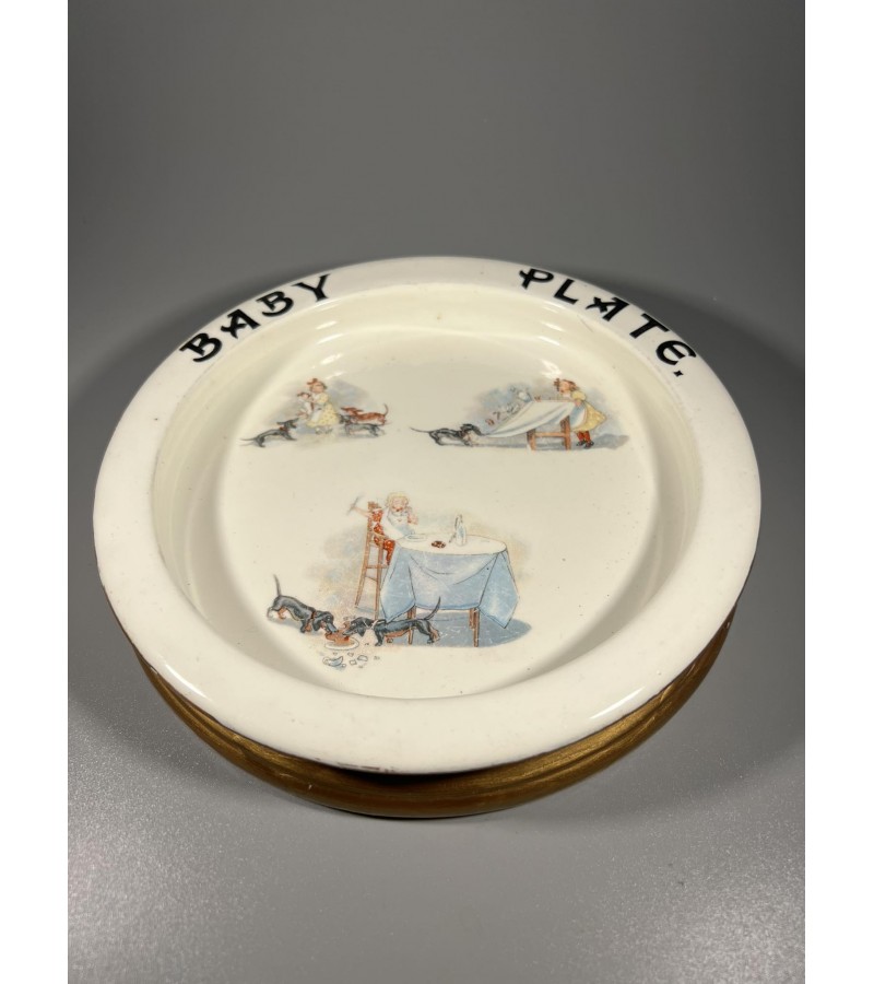 Lėkštė antikvarinė, porcelianinė, angliška BABY PLATE. Kaina 48