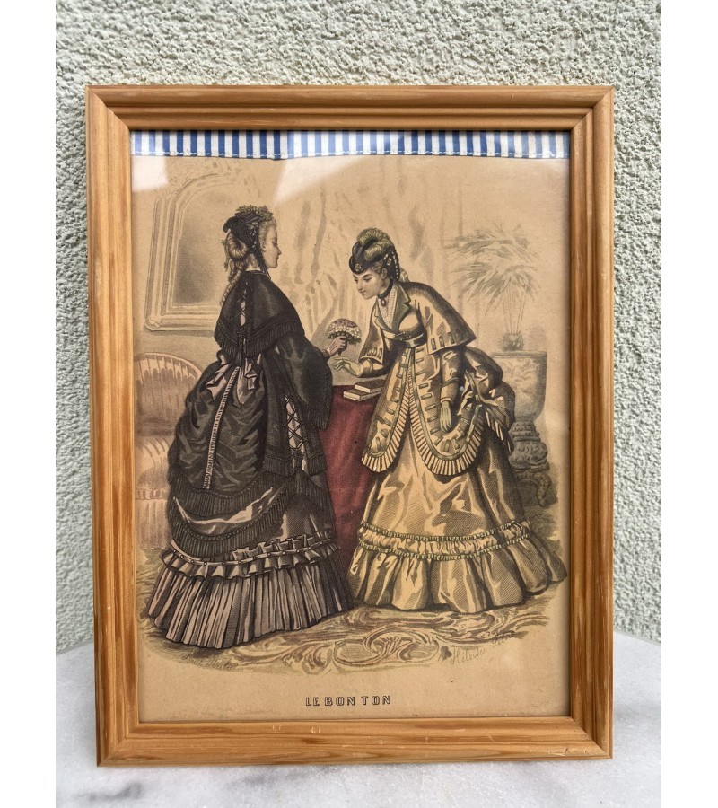 Įrėmintas, 1848 m. Moterų pasaulis žurnalo lapas, paveikslėlis. Kaina 36