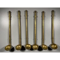 Šaukšteliai, samteliai bronziniai, antikvariniai. Ilgis 16 cm. 6 vnt. Kaina po 13