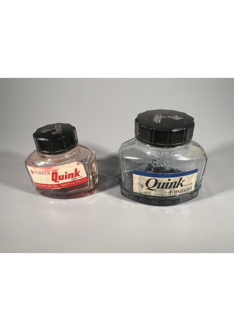 Rašalo buteliukai antikvariniai Parker Quink. Made in England. 2 vnt. Kaina po 18