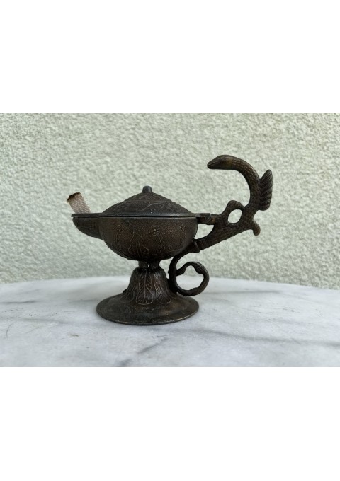 Lempa žibalinė, aliejinė lempa, Aladino lempa antikvarinė, alavinė. Kaina 48