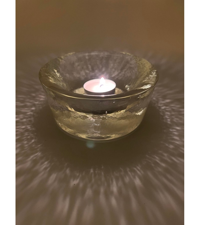 Žvakidė, indas ledo tekstūros krištolas Mid Century Modern stiliaus. Svoris 1,3 kg. Suomija. Kaina 33