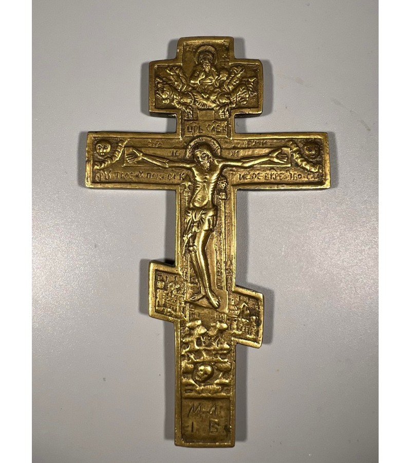 Kryžius krikščionių stačiatikių, bronzinis, antikvarinis. Kaina 87