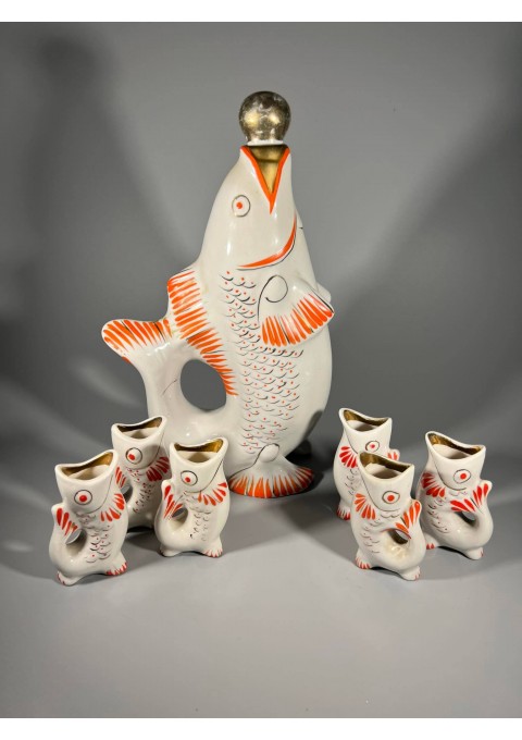 Grafinas žuvis su žuviukais porcelianiniai sovietinis, tarybinių laikų. Kaina 23