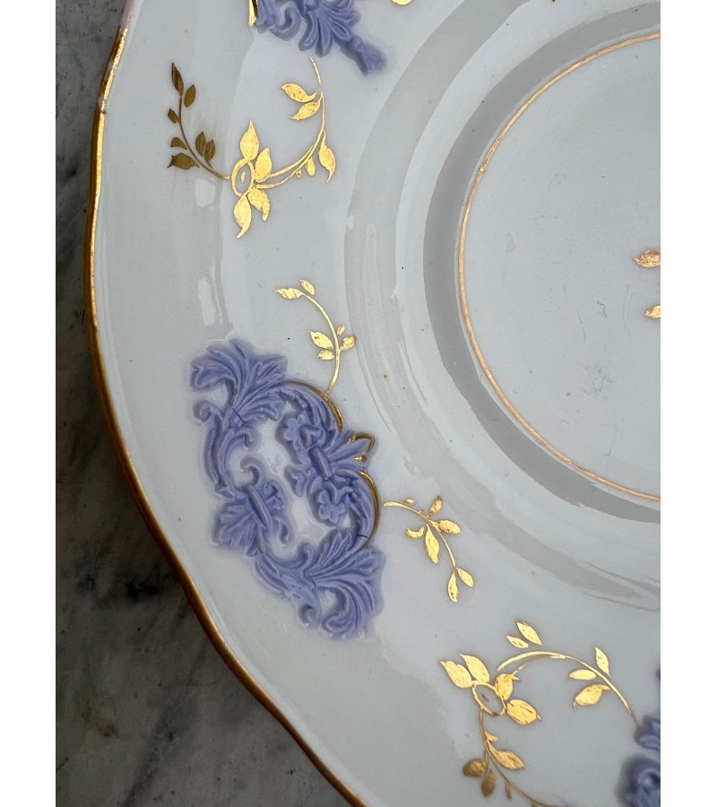 Lėkštutė porcelianinė, antikvarinė Rokoko stiliaus, Samuel Alcock. Anglija. 1880-1900 m. Skersmuo 18 cm. Kaina 8