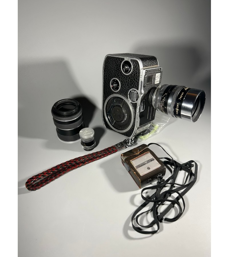 Filmavimo kamera Paillard Bolex Vintage C8 8mm. Pagaminta Šveicarijoje. 1954 m. Japoniški objektyvai, eksponometras Sekonic. Kaina 78 už viską.