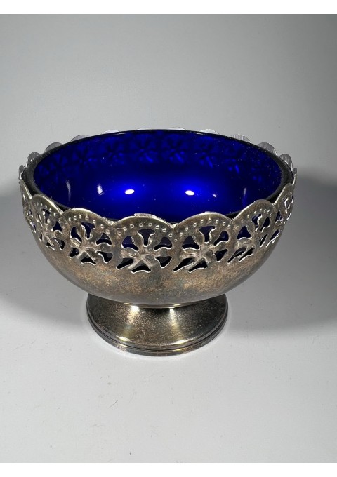 Indas cukrinė mėlynu stiklu, antikvarinė. Made in England. Kaina 18