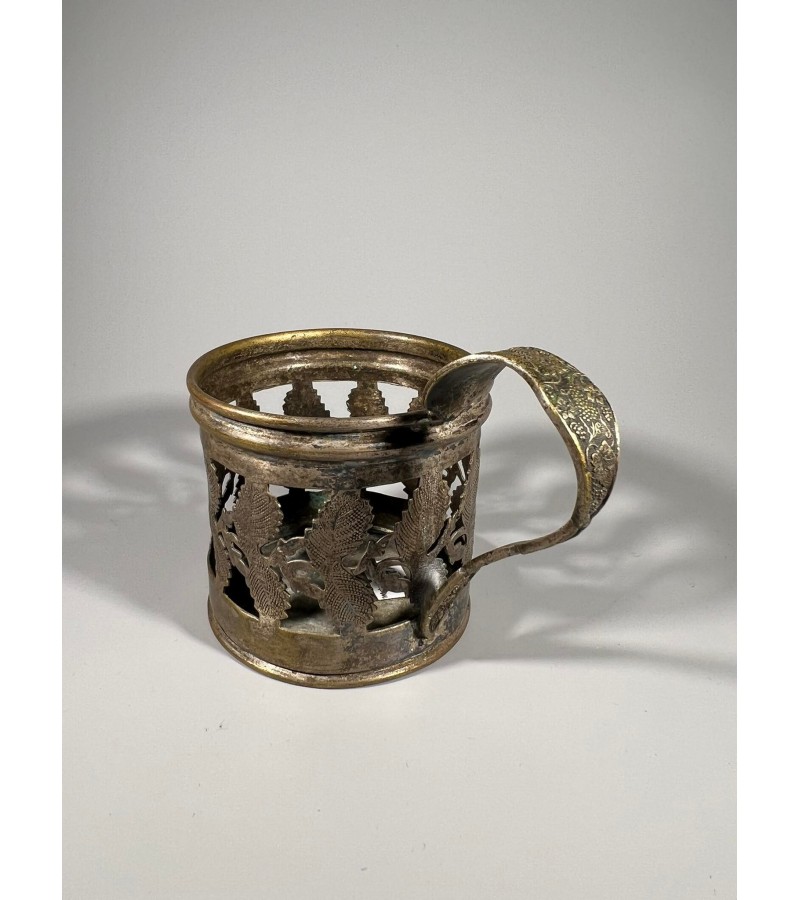 Podstakanikas, stiklinių laikikls antikvarinis SCHIFFERS & C° GALW WARSZAWA (Podstakannik, Tea glass holder). Lenkija Rusijos imperijoje 1888-1914 m. Kaina 78