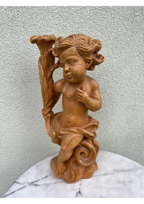 Statula Kupidonas, baroko stiliaus, išdrožta iš kaštainio medienos, antikvarinė. Aukštis 50 cm. Kaina 163