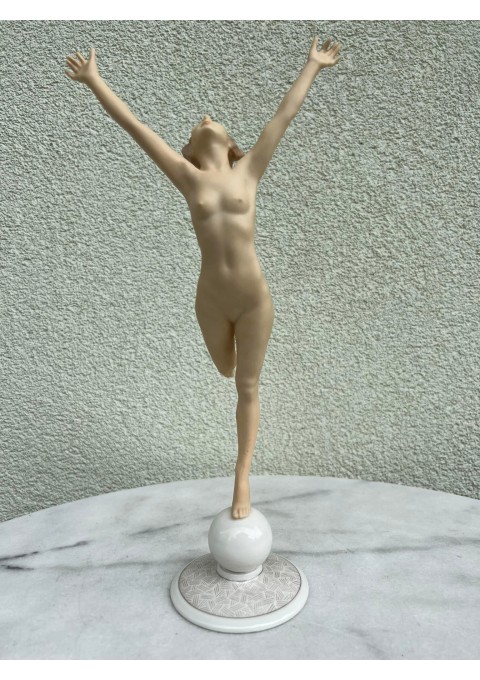 Statulėlė porcelianinė, antikvarinė Saulės vaikas. Hutschenreuther Karl Tutter Sonnenkind. Art Deco stiliaus. Vokietija. Kaina 213