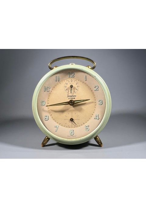 Laikrodis žadintuvas mechaninis, antikvarinis Junghans Bivox. Made in Germany. Veikiantis, patikrintas laikrodininko. Kaina 58