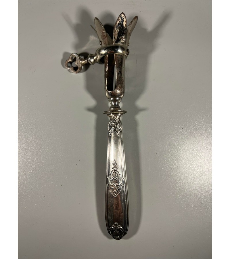 Stalo įrankis, kaulų laikiklis antikvarinis, sidabruotas. Prancūzija. Ilgis 20 cm. Kaina 73